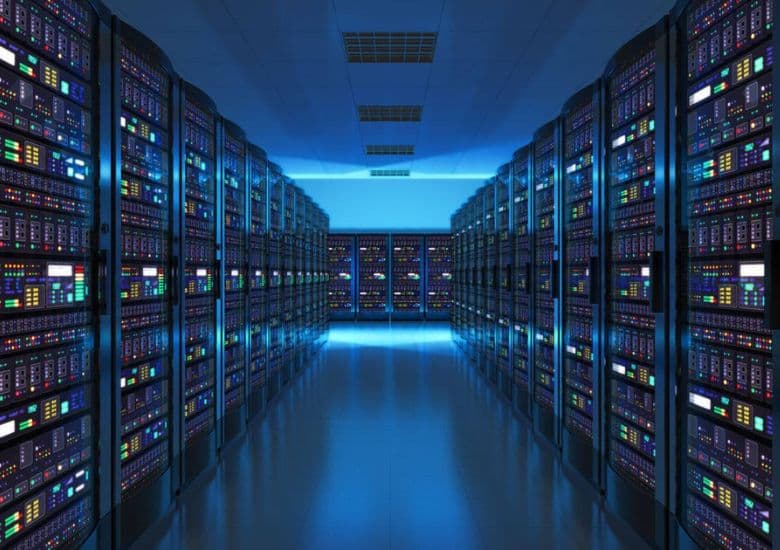 Data center com servidores